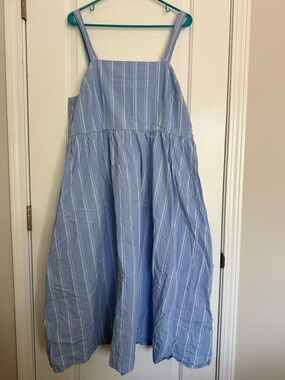 a new day Light Blue Stripe Elastic Waist Sundress